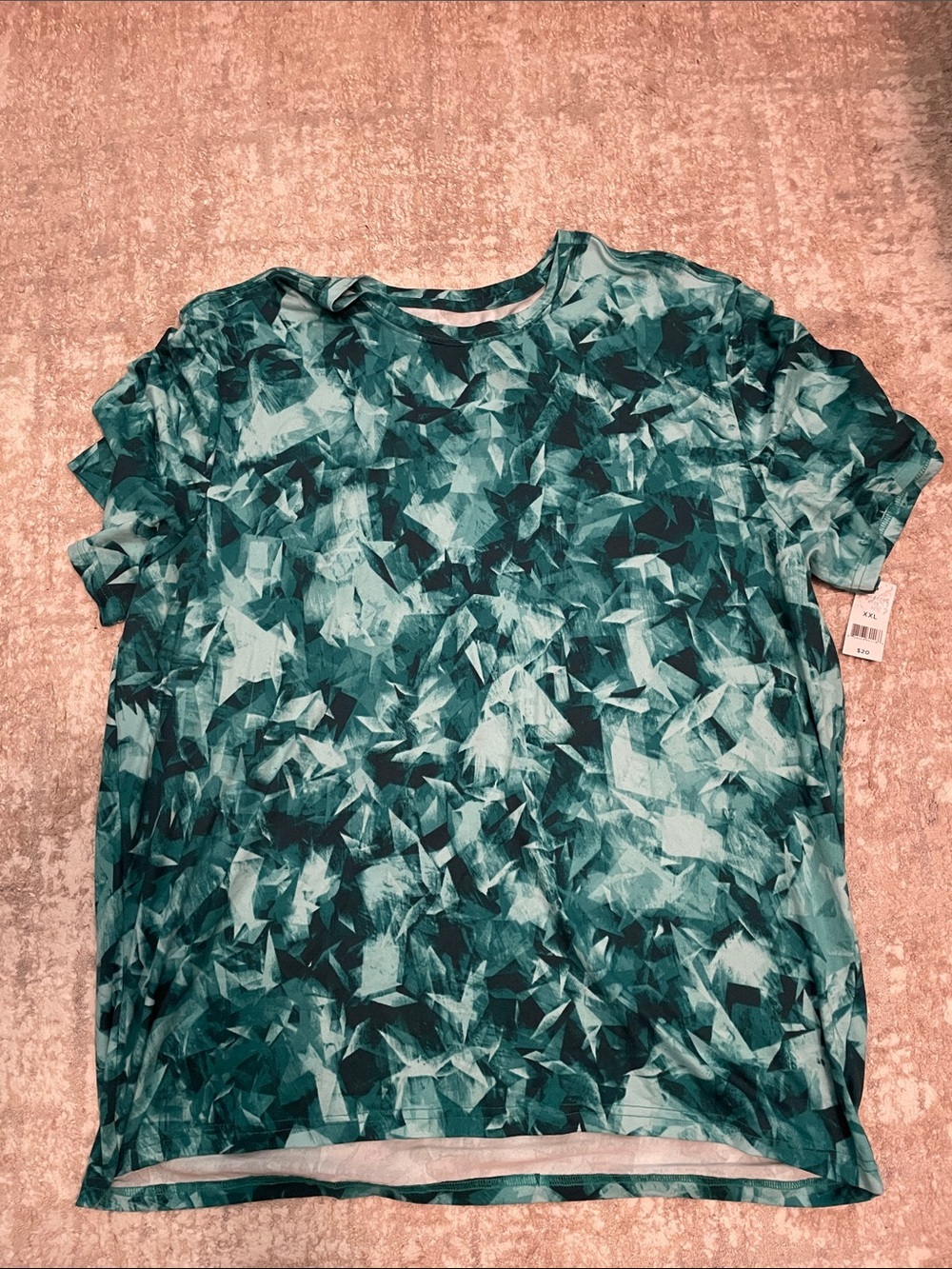 dip Men’s Active Teal Green Abstract Short Sleeve Tee size XXL-NWT